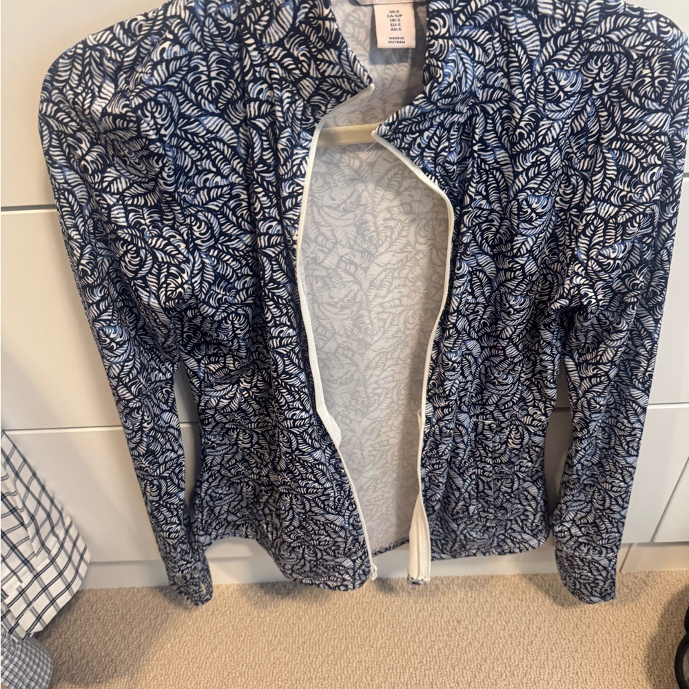 Blue and White Patterned Jacket